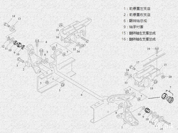 驾驶室前悬置