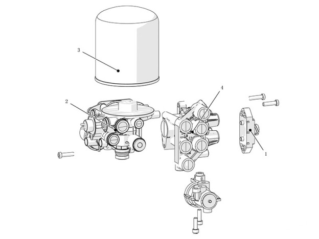 Oil-filtering air processing unit (integrated)