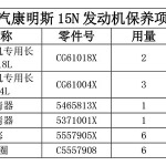 陕汽康明斯15N发动机保养项目