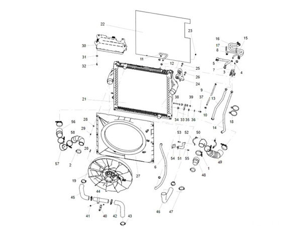 YC9525530113002 Engine cooling system(Howo MAXWP13NG/750 High efficiency /968.5x945x42)